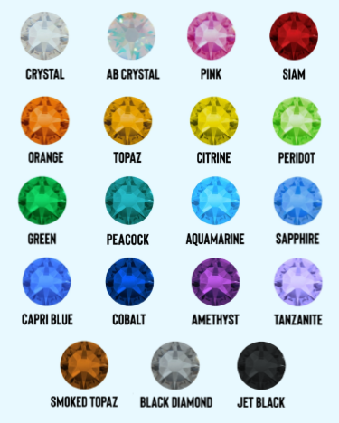 rhinestone bling stone chart