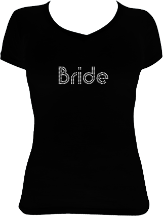 Custom rhinestone shirt with bride design 