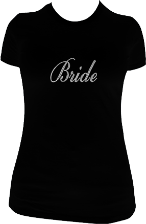 Custom rhinestone shirt with bride design 