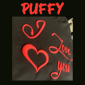 Black hoodie with 3D puffy HTV letters pressed on chest