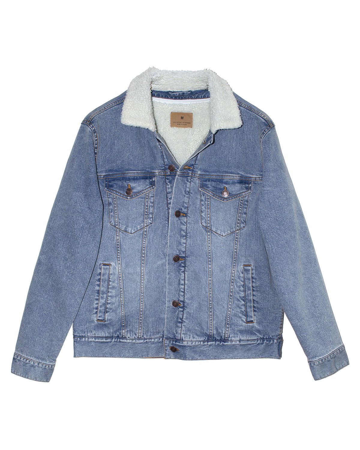 Threadfast Apparel Unisex Sherpa-Lined Denim Jacket