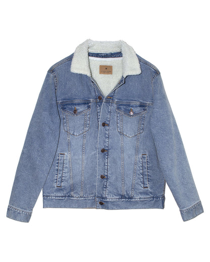 Threadfast Apparel Unisex Sherpa-Lined Denim Jacket