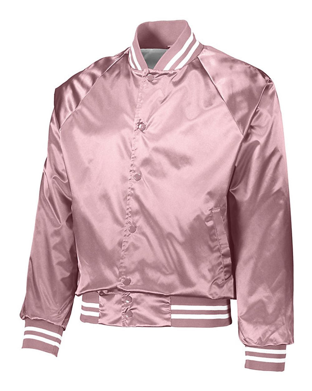 Augusta Sportswear - Satin Baseball Jacket Striped Trim