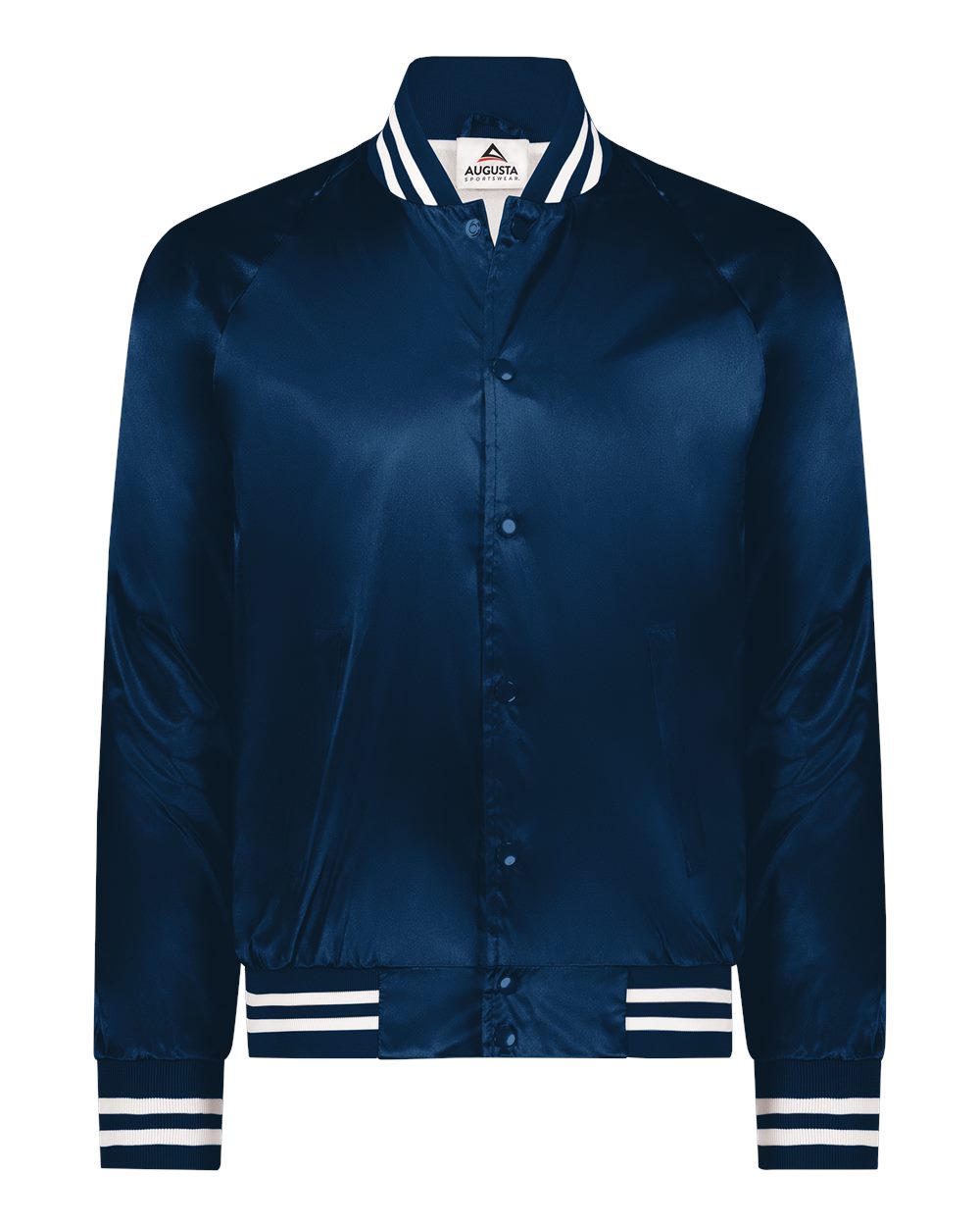 Augusta Sportswear - Satin Baseball Jacket Striped Trim