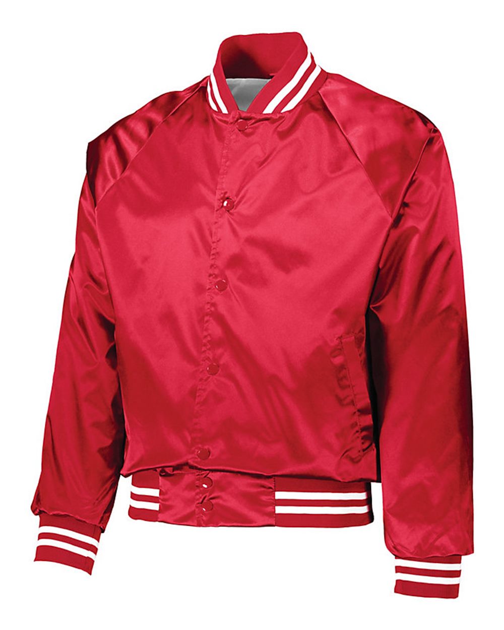 Augusta Sportswear - Satin Baseball Jacket Striped Trim