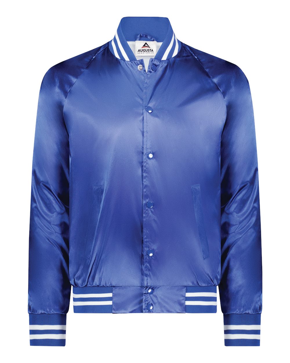 Augusta Sportswear - Satin Baseball Jacket Striped Trim